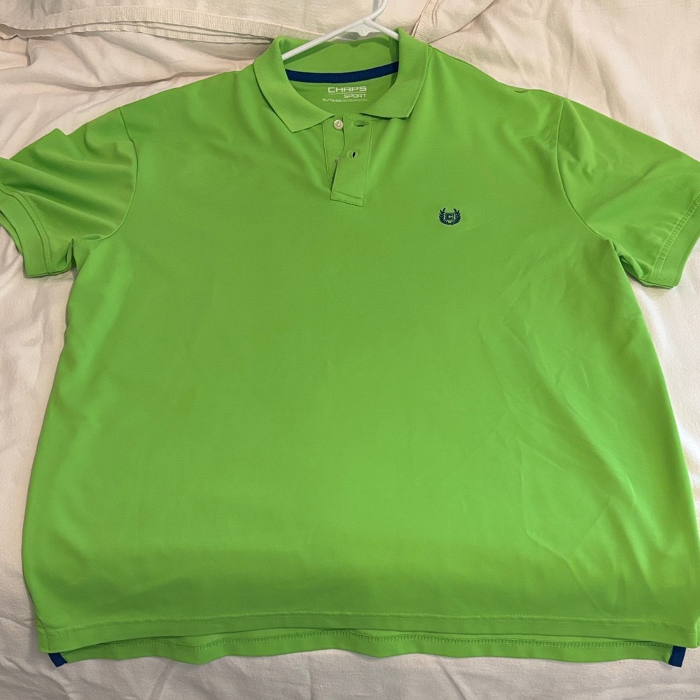 Chaps Men's Bright Green Polo Shirt